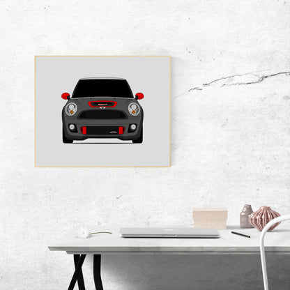 Mini Cooper GP2 (2012-2014) R56 Gen 2 car poster wall art above a desk
