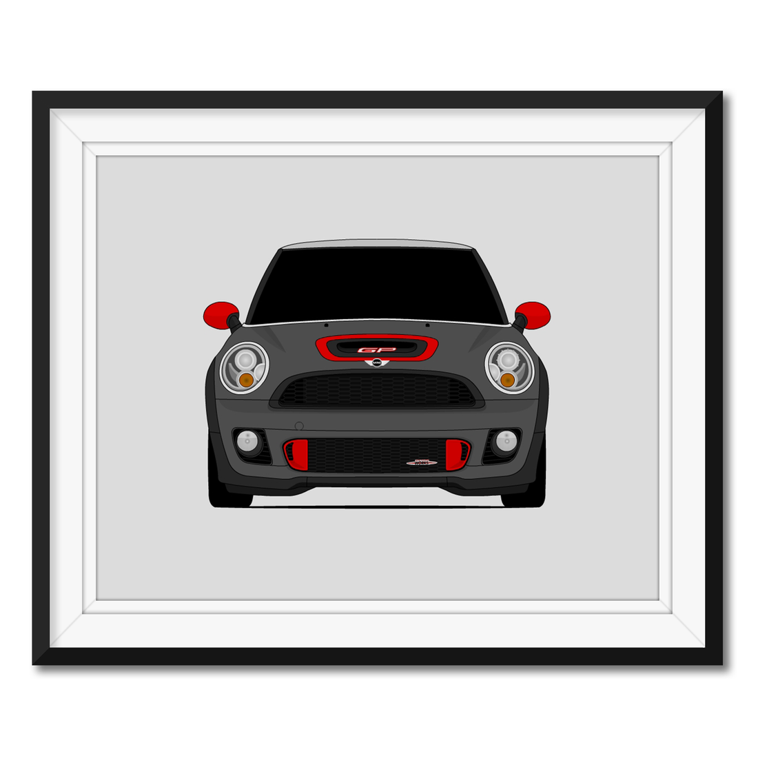 Mini Cooper GP2 (2012-2014) R56 Gen 2 framed car poster with mat