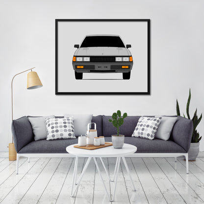 Nissan 200SX (1982-1983) car poster wall art in a light living room