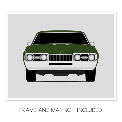Oldsmobile Cutlass (1968) car poster print, frame and mat not included