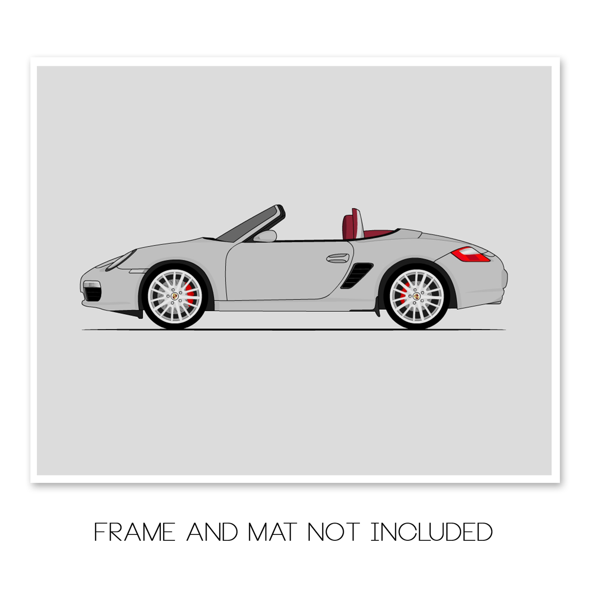 Porsche Boxster RS 60 Spyder (2004-2008) 987.1 (Side Profile) car poster print, frame and mat not included