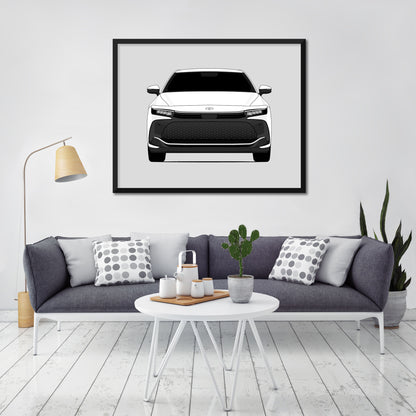 Toyota Crown (2023-Present) car poster wall art in a light living room