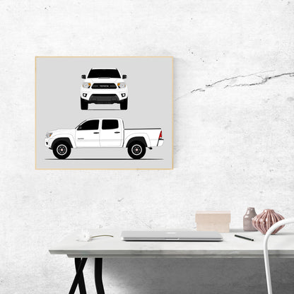 Toyota Tacoma TRD Pro (2012-2015) Gen 2 (Front and Side) car poster wall art above a desk
