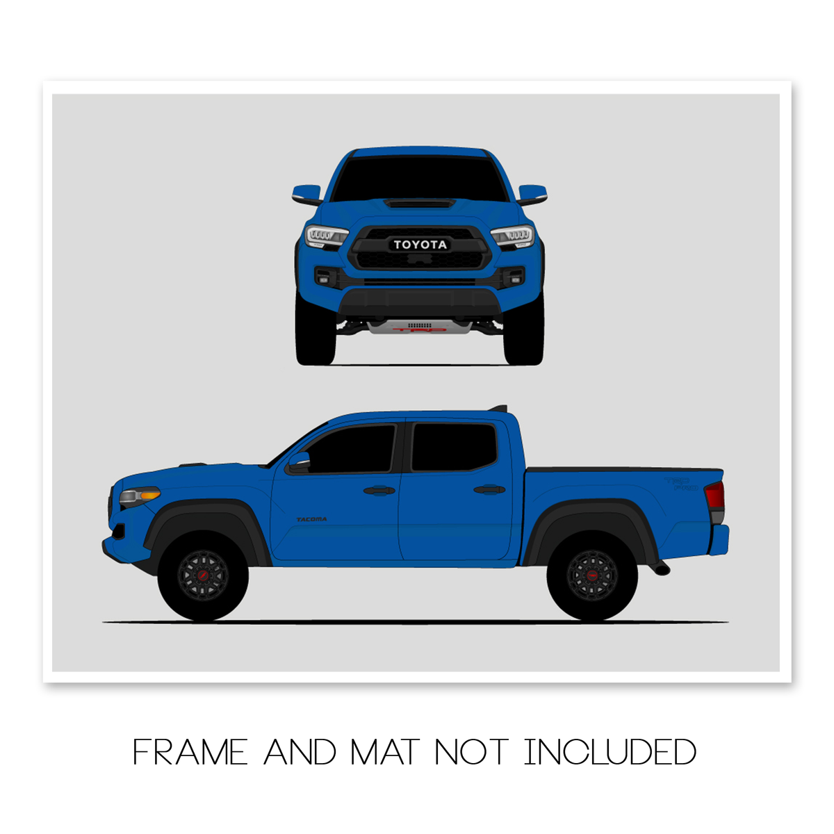 Toyota Tacoma TRD Pro (2016-2019) Gen 3 (Front and Side) car poster print, frame and mat not included
