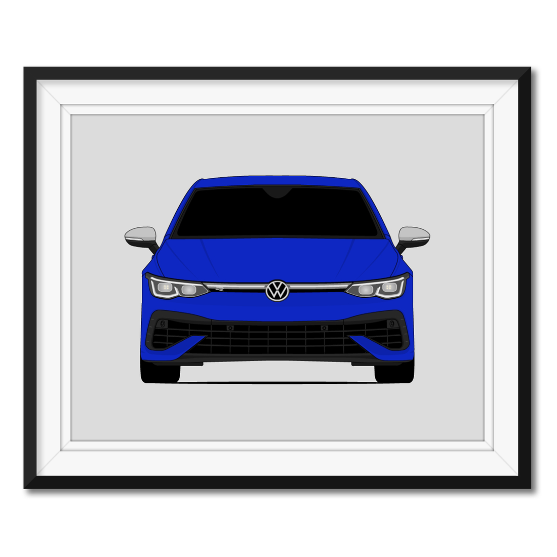 Volkswagen Golf R (2022-2024) MK8 framed car poster with mat