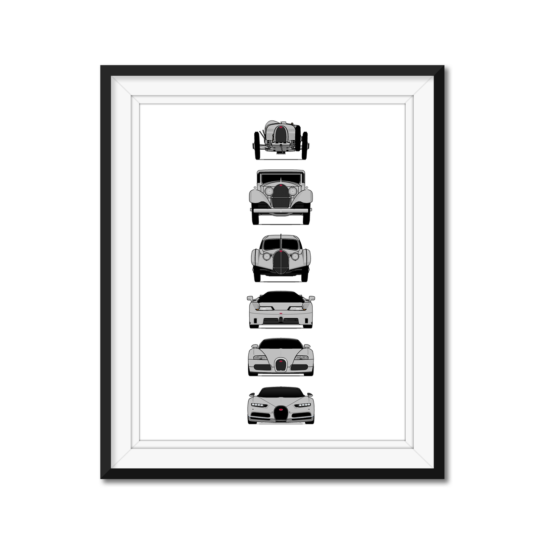 Bugatti Generations History and Evolution – Custom Car Posters