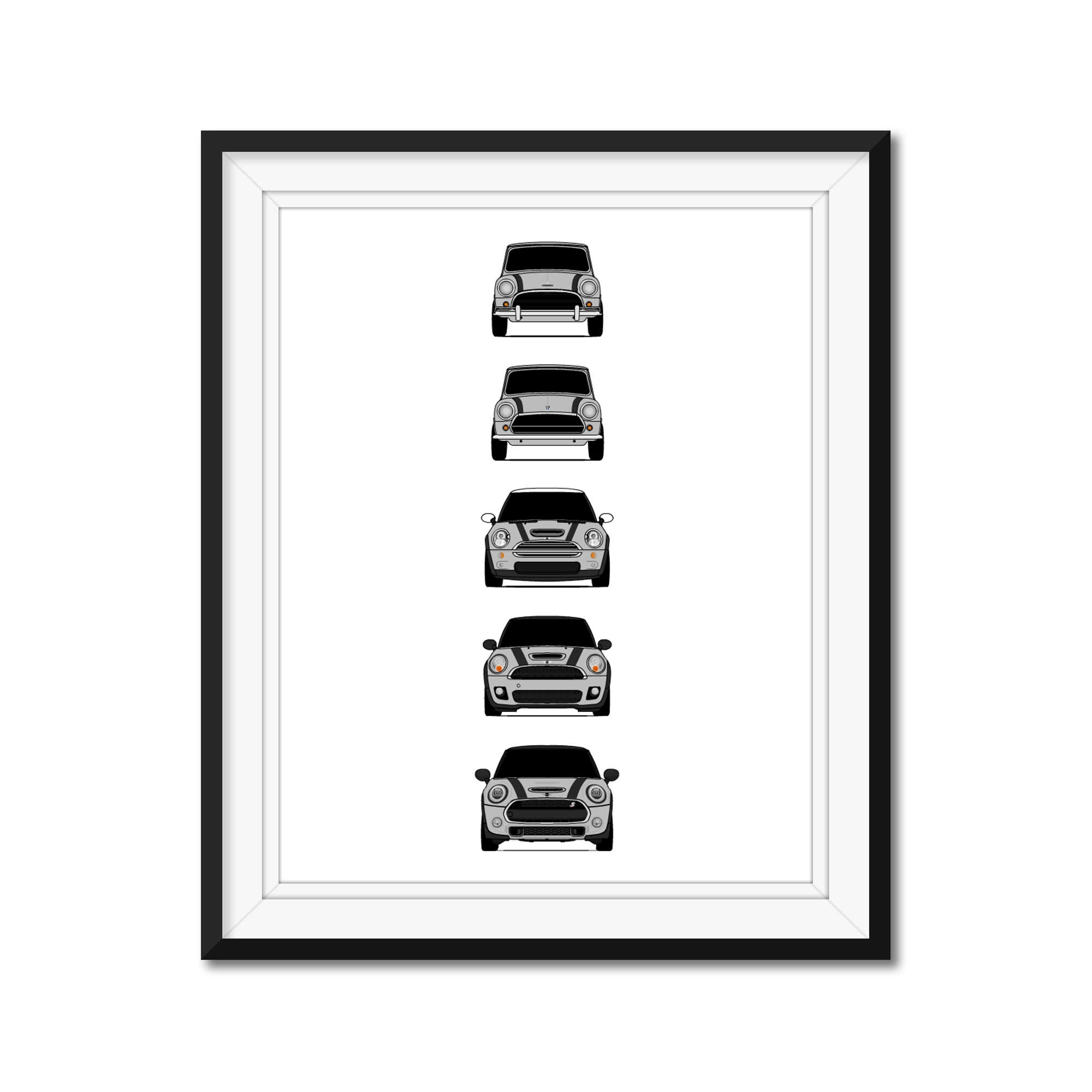 Mini Cooper Generations History and Evolution – Custom Car Posters