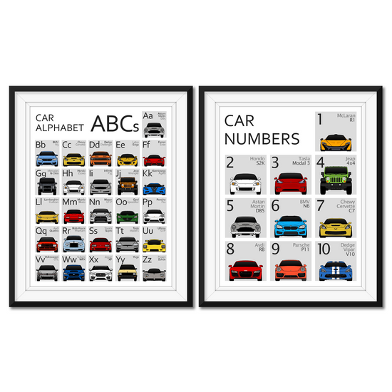 Car Nursery ABC and 123 Set