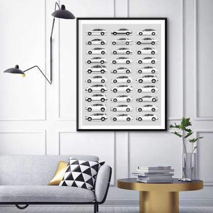 Acura History and Evolution Poster (Side Profile)