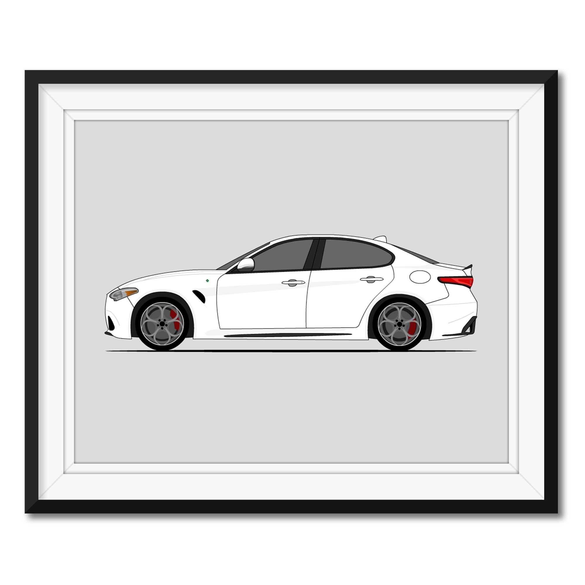 Alfa Romeo Giulia Quadrifoglio 952 (2016-Present) (Side Profile) Poster