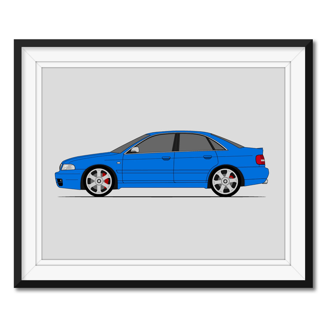 Audi S4 (B5 8D) (1997-2002) (Side Profile) Poster