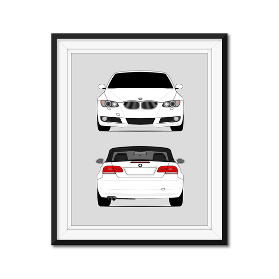 BMW E92 E93 328i Convertible (2007-2010) (Front and Rear) Poster