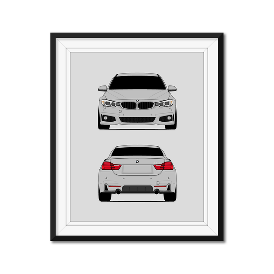 BMW 4 Series 440i F32 (2016-2019) (Front and Rear) Poster