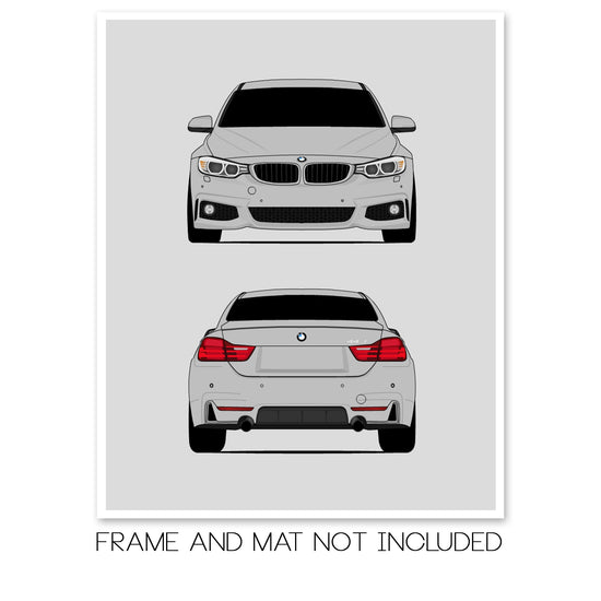 BMW 4 Series 440i F32 (2016-2019) (Front and Rear) Poster