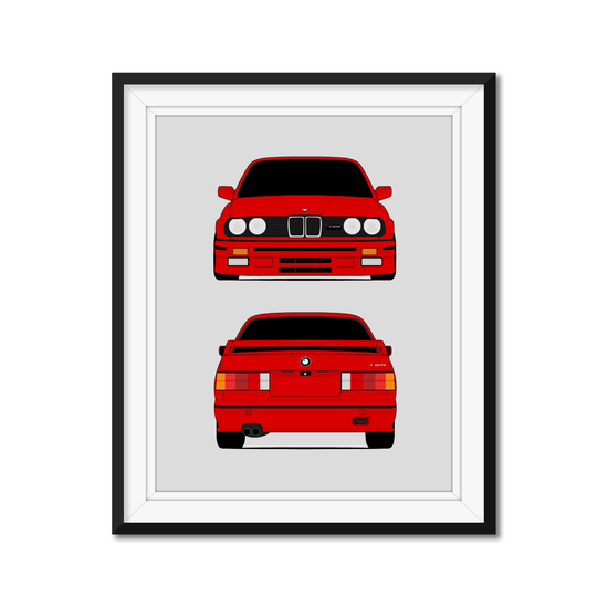 BMW M3 E30 (1986-1991) (Front and Rear) Poster