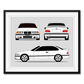 BMW M3 E36 (1995-1999) (Front, Side, Rear) Poster