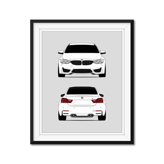 BMW M4 F82 (2014-2017) (Front and Rear) Poster