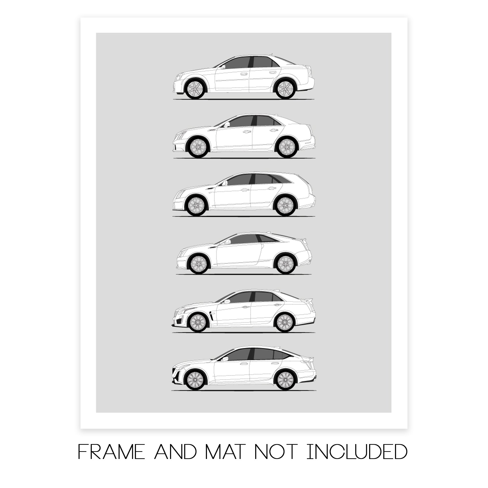 Cadillac CTS-V Generations (Side Profile)