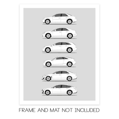 Cadillac CTS-V Generations (Side Profile)