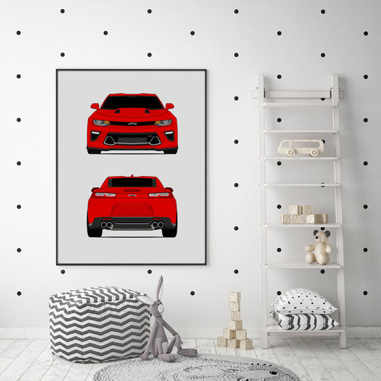Chevy Camaro SS (2016-2018) 6th Generation (Front and Rear) Poster