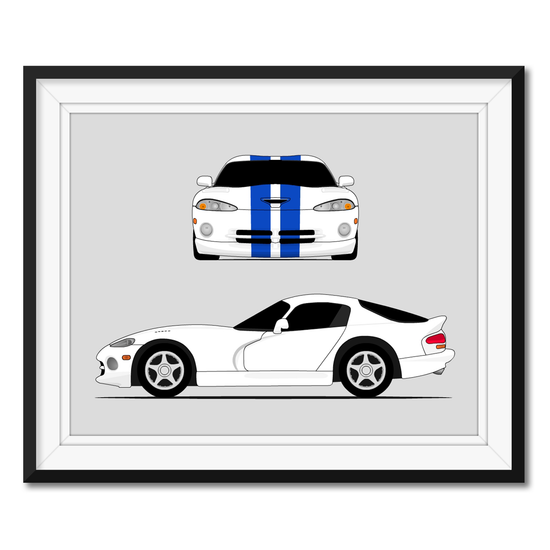 Dodge Viper SR II (1996-2002) (Front and Side) 2nd Generation Poster