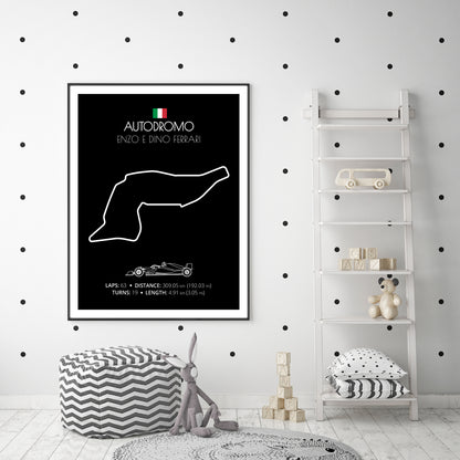 Autodromo Enzo e Dino Ferrari F1 Formula 1 Race Track Poster