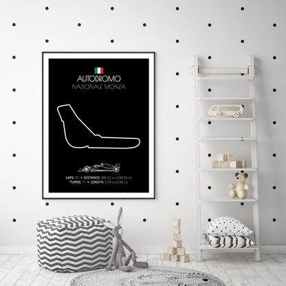 Autodromo Nazionale Monza F1 Formula 1 Race Track Poster