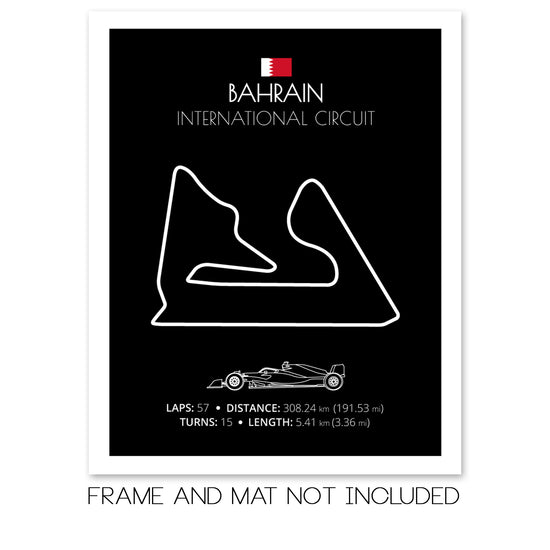 Bahrain International Circuit F1 Formula 1 Race Track Poster