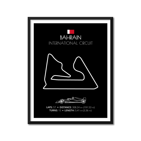 Bahrain International Circuit F1 Formula 1 Race Track Poster