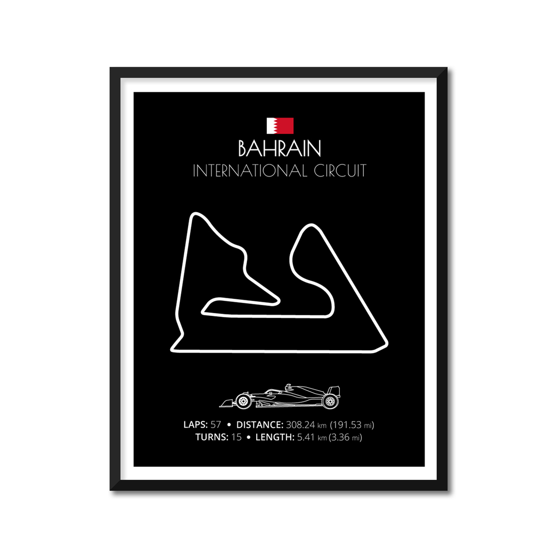 Bahrain International Circuit F1 Formula 1 Race Track Poster