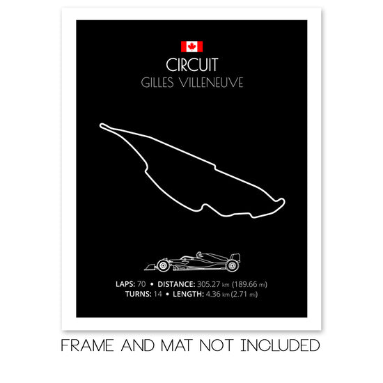 Circuit Gilles Villeneuve F1 Formula 1 Race Track Poster