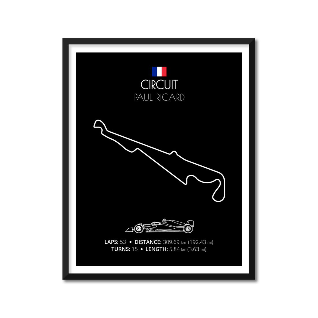 Circuit Paul Ricard (Le Castellet, France) F1 Formula 1 Race Track Poster