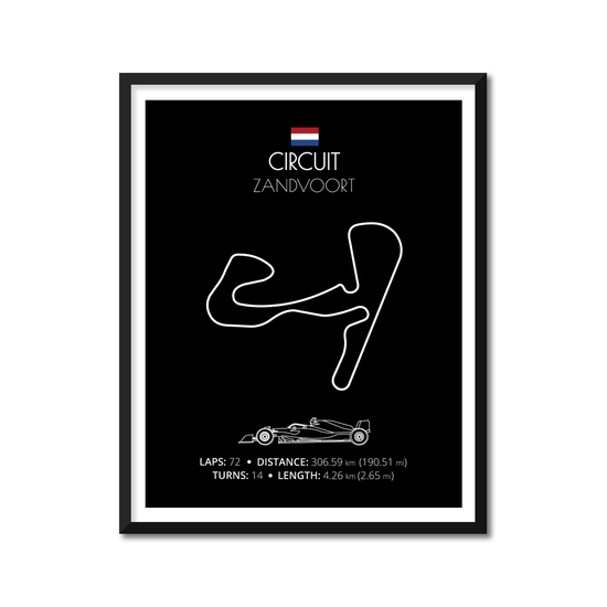 Circuit Zandvoort F1 Formula 1 Race Track Poster