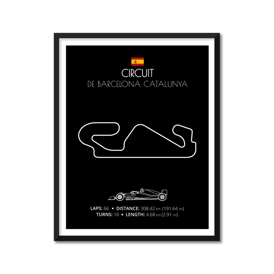 Circuit de Barcelona Catalunya (Spain) F1 Formula 1 Race Track Poster