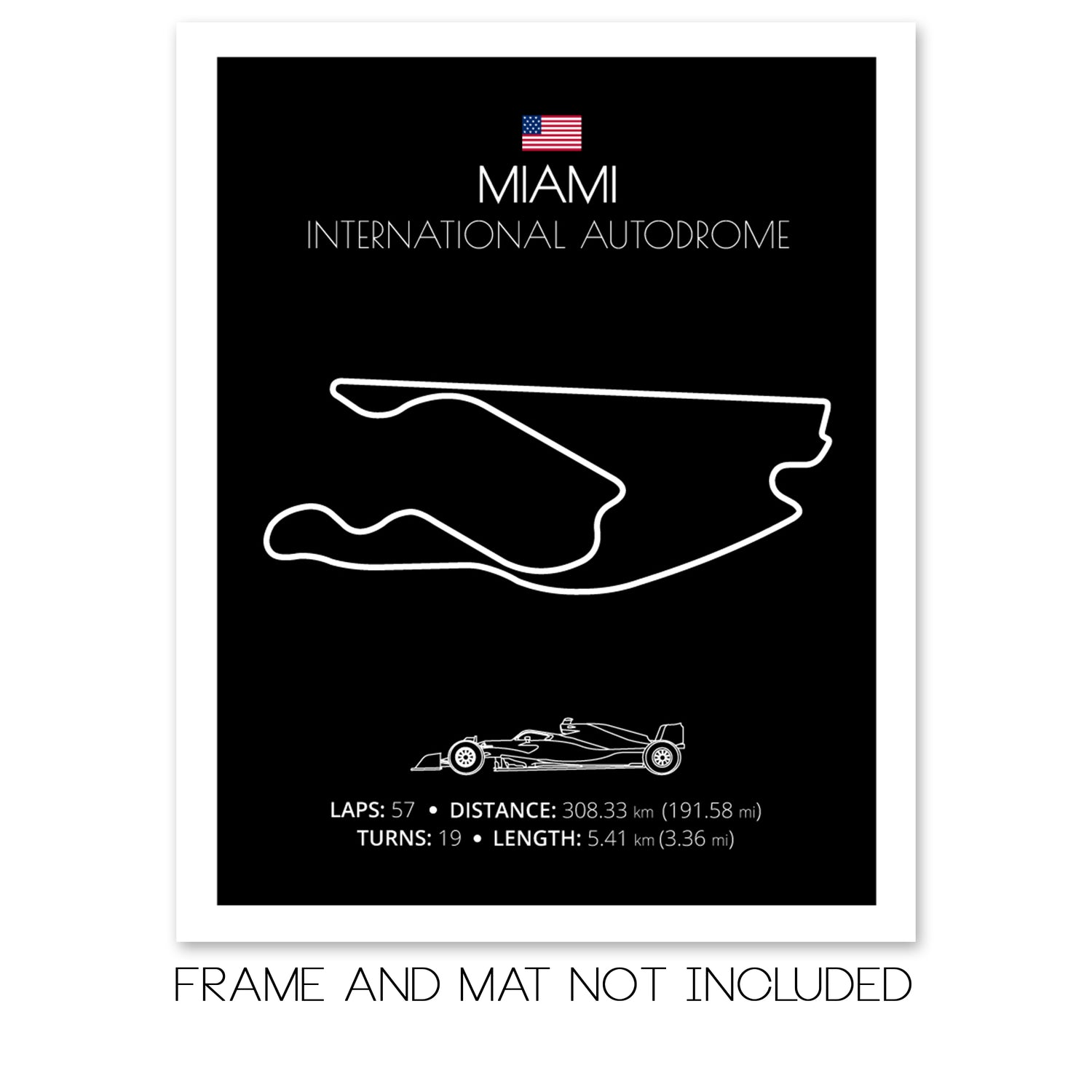 Miami International Autodrome F1 Formula 1 Race Track Poster Custom