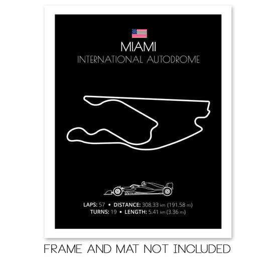 Miami International Autodrome F1 Formula 1 Race Track Poster