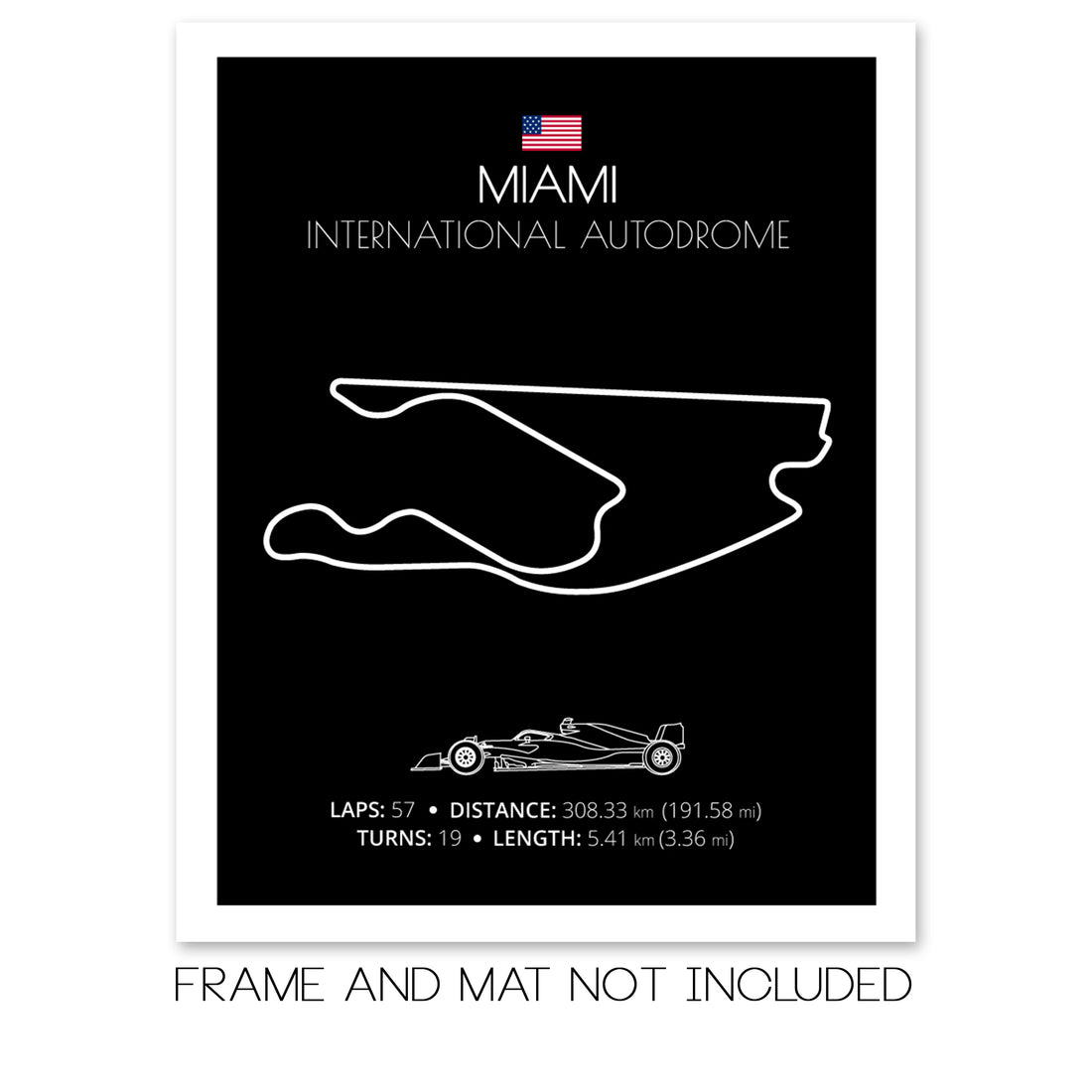 Miami International Autodrome (Florida, USA) F1 Formula 1 Race Track Poster