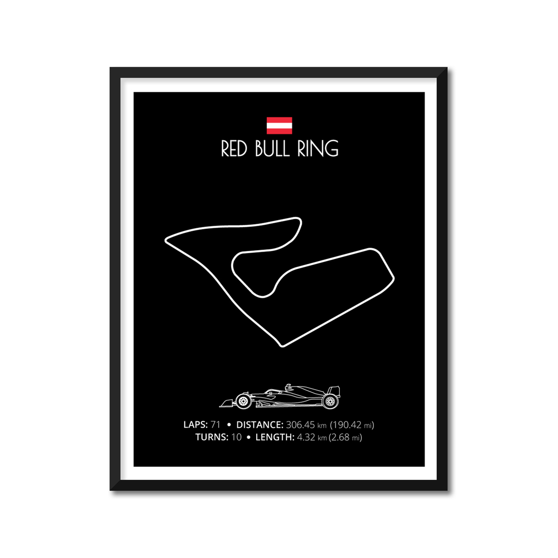 Red Bull Ring (Spielberg, Austria) F1 Formula 1 Race Track Poster