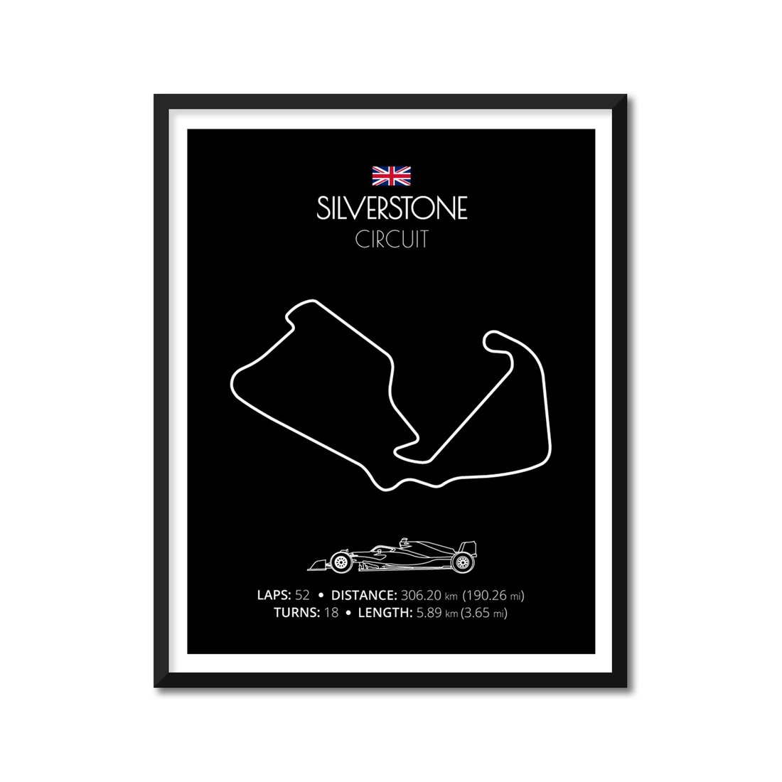 Silverstone Circuit (Silverstone, England) F1 Formula 1 Race Track Poster