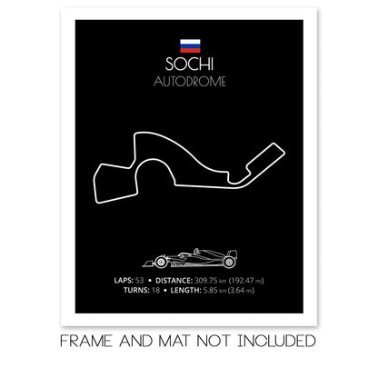 Sochi Autodrom F1 Formula 1 Race Track Poster