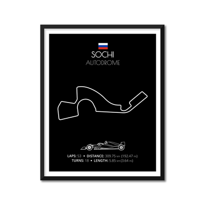 Sochi Autodrom F1 Formula 1 Race Track Poster