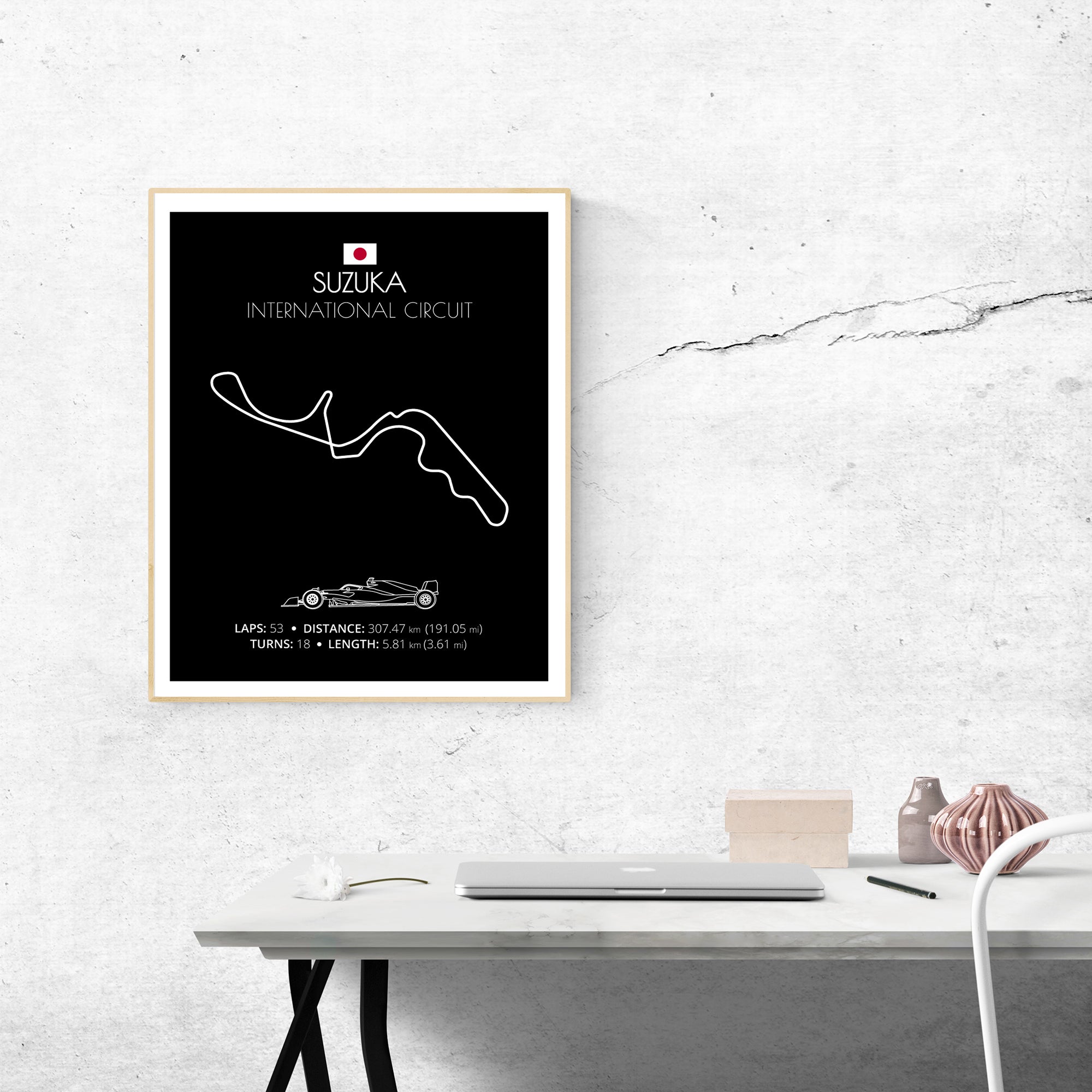 Suzuka International Circuit F1 Formula 1 Race Track Poster