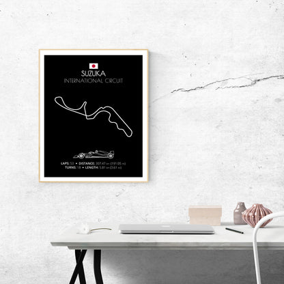 Suzuka International Circuit F1 Formula 1 Race Track Poster