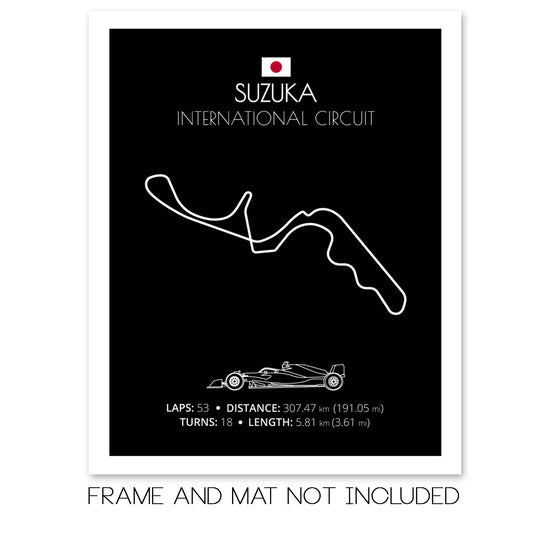 Suzuka International Circuit F1 Formula 1 Race Track Poster