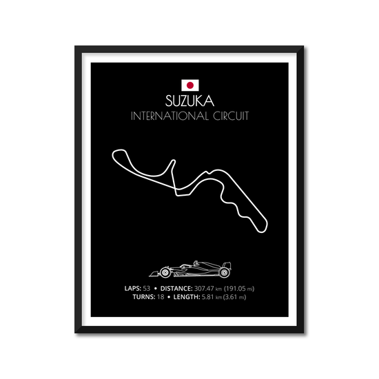 Suzuka International Circuit F1 Formula 1 Race Track Poster