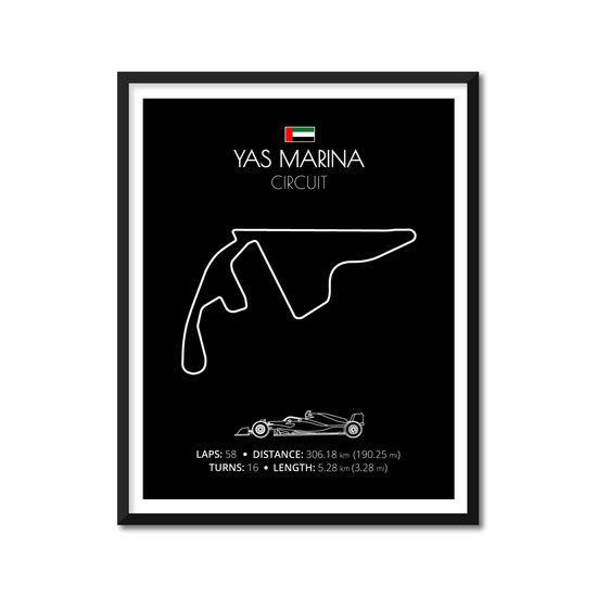 Yas Marina Circuit F1 Formula 1 Race Track Poster
