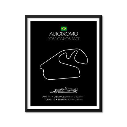 Autodromo Jose Carlos Pace F1 Formula 1 Race Track Poster