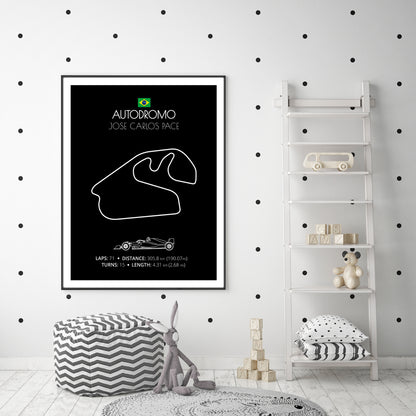 Autodromo Jose Carlos Pace F1 Formula 1 Race Track Poster