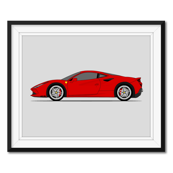 Ferrari F8 (2019-Present) (Side Profile) Poster