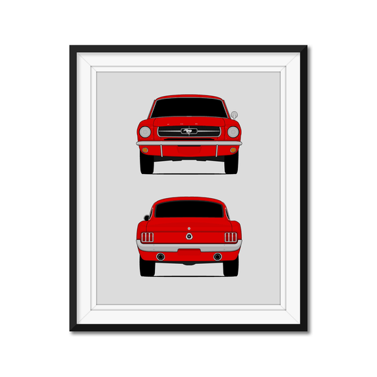Ford Mustang GT (1964-1966) (Front and Rear) Poster